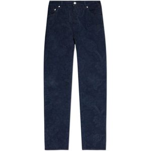 Etro, Heren, Broeken, Blauw, Maat: W31 Corduroy,