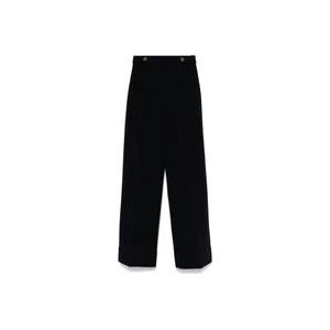 Twinset Navy Blauwe Hoge Taille Broek , Blue , Dames , Maat: 2XS