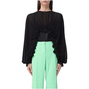 Pinko, Dames, Blouses & Shirts, Zwart, Maat: ONE Size Zijde,