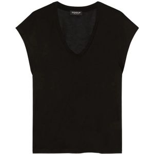 Dondup, Dames, Tops, Zwart, Maat: XS Katoen,