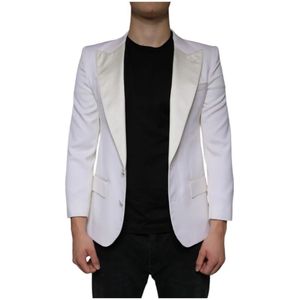 Dolce & Gabbana, Heren, Jassen, Wit, Maat: S Wol,