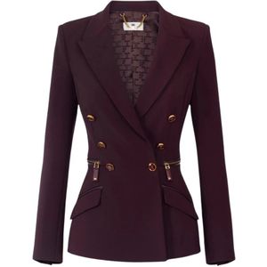 Elisabetta Franchi, Dames, Jassen, Rood, Maat: M Leer,