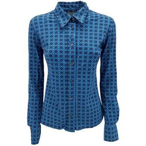 Caliban, Dames, Blouses & Shirts, Blauw, Maat: L Nylon,