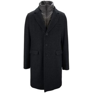 Herno, Heren, Mantels, Zwart, Maat: 2XL Wol,