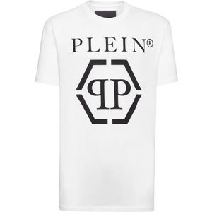 Philipp Plein, Heren, Tops, Wit, Maat: 2XL Katoen,