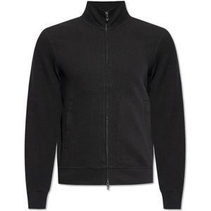 Emporio Armani, Heren, Sweatshirts & Hoodies, Zwart, Maat: XL Katoen,