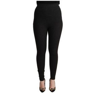 Dolce & Gabbana, Dames, Broeken, Zwart, Maat: XS Wol,