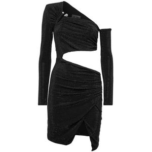 Philipp Plein, Dames, Jurken, Zwart, Maat: M Jersey,