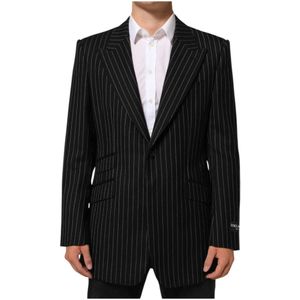Dolce & Gabbana, Heren, Jassen, Zwart, Maat: 2XL Zijde,
