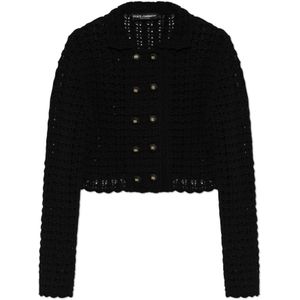 Dolce & Gabbana, Dames, Truien, Zwart, Maat: XS Wol,