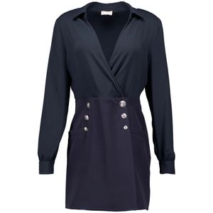 Liu Jo, Dames, Jurken, Blauw, Maat: 3XS Katoen,
