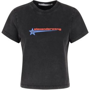 Alexander Wang, Dames, Tops, Zwart, Maat: S Katoen,