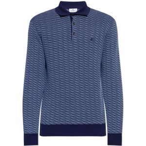 Etro, Heren, Tops, Blauw, Maat: S Katoen,