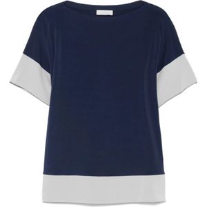 Le Tricot Perugia, Dames, Tops, Blauw, Maat: L Viscose,