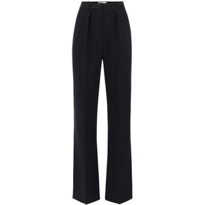Elisabetta Franchi, Dames, Broeken, Zwart, Maat: S Satijn,