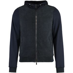 Moorer, Heren, Jassen, Blauw, Maat: M Viscose,