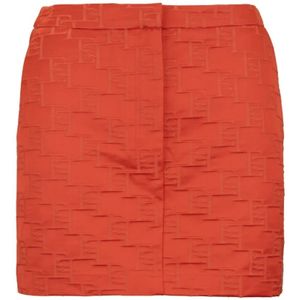 Elisabetta Franchi, Dames, Rokken, Oranje, Maat: S Polyamide,