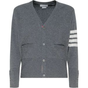 Thom Browne, Heren, Truien, Grijs, Maat: 2XL Kasjmier,