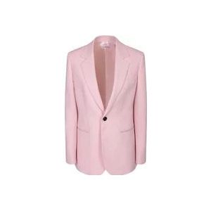 Burberry Roze Wollen Jas Enkelrij , Pink , Dames , Maat: S