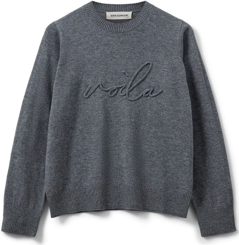 Sofie Schnoor - Minniksw Sweater S253135 - Gebreide Trui - Grijs - 100% Wol