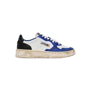 Autry Vintage Wit Blauw Zwart Leren Sneakers , Multicolor , Heren , Maat: 40 EU