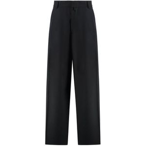 Dries Van Noten, Heren, Broeken, Zwart, Maat: M Wol,