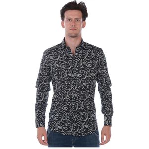 Daniele Alessandrini, Heren, Overhemden, Zwart, Maat: S Katoen,