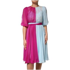 Dolce & Gabbana, Dames, Jurken, Veelkleurig, Maat: 2XS Zijde,