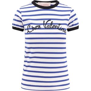 Valentino, Dames, Tops, Blauw, Maat: S Katoen,