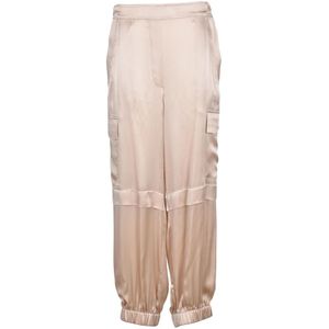 Semicouture, Dames, Broeken, Geel, Maat: M Satijn,