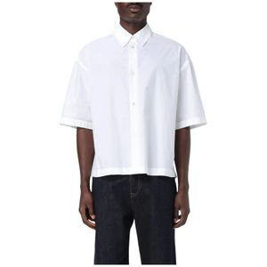 Studio Nicholson, Heren, Overhemden, Wit, Maat: M Katoen,