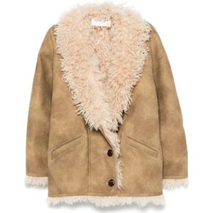 Marant étoile, Dames, Jassen, Beige, Maat: 2XS Leer,