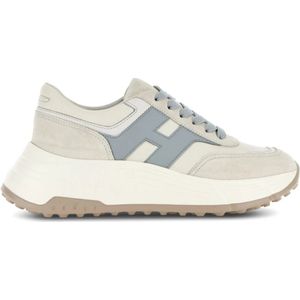 Hogan Suède Veterschoenen Grijs , Multicolor , Dames , Maat: 40 EU