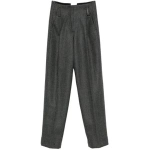 Forte Forte, Dames, Broeken, Grijs, Maat: XS Leer,
