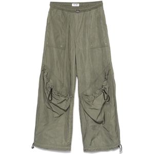 The Attico, Dames, Broeken, Groen, Maat: XS Nylon,