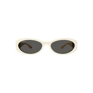 Gucci Vintage Amandelvormige Zonnebril Gg1660S , White , unisex , Maat: 54 MM