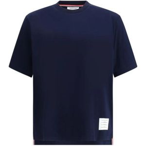 Thom Browne, Heren, Tops, Blauw, Maat: S Katoen,
