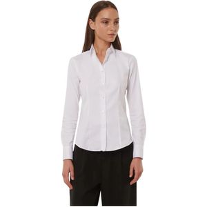 Xacus, Dames, Blouses & Shirts, Wit, Maat: 2XS Leer,