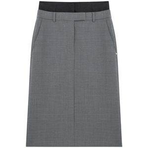 Sportmax, Dames, Rokken, Grijs, Maat: 2XS