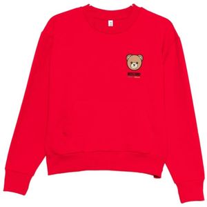 Moschino, Dames, Sweatshirts & Hoodies, Rood, Maat: XS