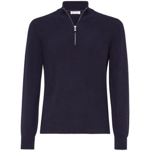 Brunello Cucinelli, Heren, Truien, Blauw, Maat: M Kasjmier,