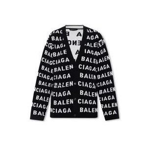 Balenciaga Cardigan met logo , Black , Dames , Maat: L
