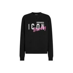 Dsquared2 Icon Darling Sweater Ronde Hals Losse Pasvorm , Black , Dames , Maat: 2XS