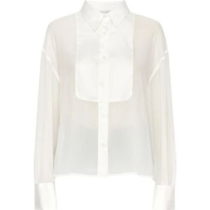 Pinko, Dames, Blouses & Shirts, Wit, Maat: 2XS Satijn,