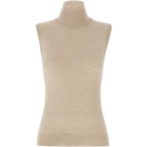 Sportmax, Dames, Truien, Beige, Maat: L Wol,