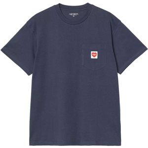 Carhartt Wip, Heren, Tops, Blauw, Maat: M Katoen,