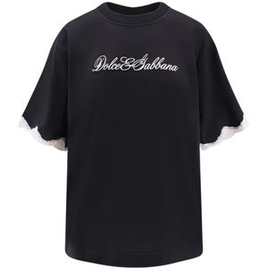Dolce & Gabbana, Dames, Tops, Zwart, Maat: XS Taf,