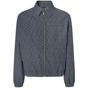 Fendi, Heren, Jassen, Blauw, Maat: L Katoen,