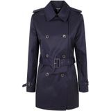 Ralph Lauren - Double-Breasted Trenchcoat - Mantel - Blauw - Katoenmix, Waterafstotend