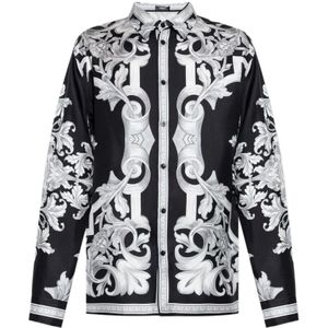 Versace, Heren, Overhemden, Zwart, Maat: L